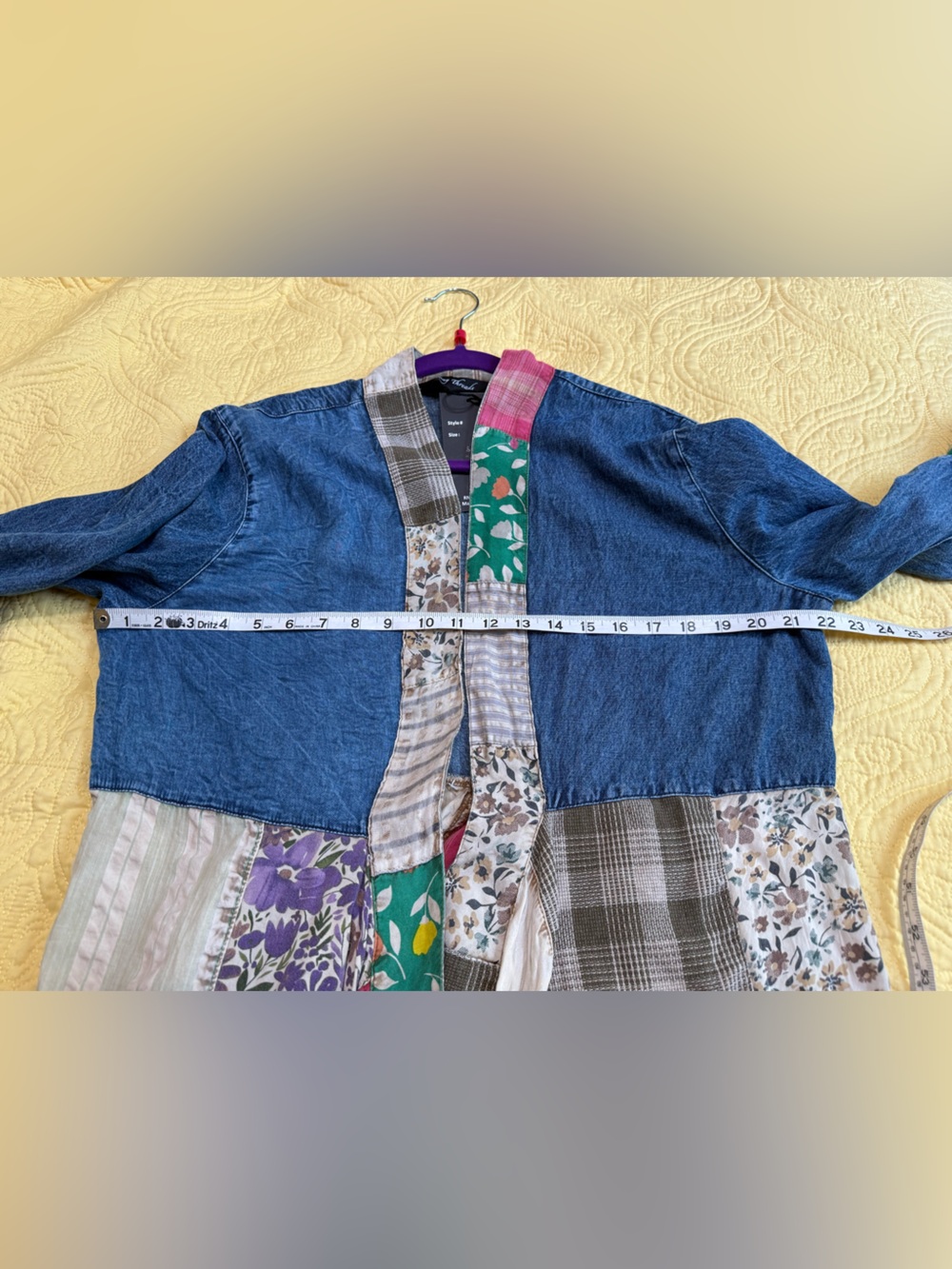 H250 NWT Young Threads L ptp22 Boho Patchwork Kimono Jacket - Multi - Picture 7 of 10